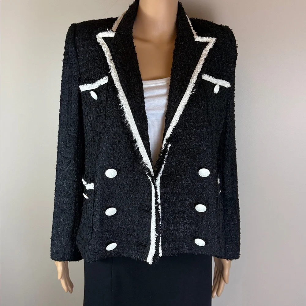 L'Agence Alectra Black and White Tweed Jacket NWT